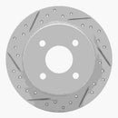 R1 Concepts 2012-2018 Toyota Yaris (USA/Canada) Rear Left Drilled & Slotted Geoperformance Rotor
