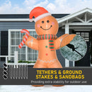8ft Christmas Inflatable Gingerbread Man with a Candy Cane