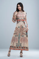 City Fashion Tropical Printed Long Dress