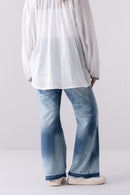 Retro Revival High-Waisted Slim Fit Flare Jeans