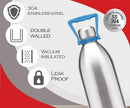 Milton Thermosteel Duo DLX 2000, Double Walled Vacuum Insulated Flask 2000 ml | 68 oz | 1.86 Ltr |24 Hours Hot and Cold Water Bottle, 18/8 Stainless Steel, BPA Free, Food Grade, Leak-Proof | Silver
