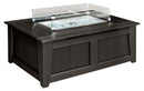 Fire Pit Cover Rectangular Tempered Glass Grey (optional)