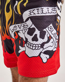 Ed Hardy Fire Skull Mesh Shorts