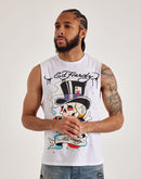 Ed Hardy Skull Top Hat Sleeveless Tee