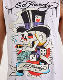 Ed Hardy Skull Top Hat Sleeveless Tee