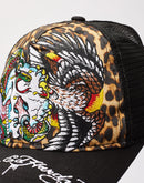 Ed Hardy Battle Skull Leopard Trucker Hat