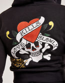 Ed Hardy Skull Full-Zip Fleece Hoodie
