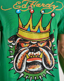 Ed Hardy Bulldog Rhinestone Tee