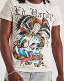 Ed Hardy Battle Skull Rhinestone Tee