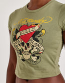 Ed Hardy Love Kills Slowly Skull Baby Tee