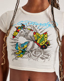 Ed Hardy Rhinestone Butterfly Baby Tee