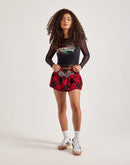 Ed Hardy Mesh Long-Sleeve Heart Top