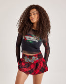 Ed Hardy Mesh Long-Sleeve Heart Top