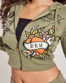 Ed Hardy Dragon Dagger Full-Zip Fleece Hoodie