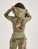 Ed Hardy Dragon Dagger Full-Zip Fleece Hoodie