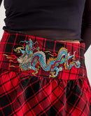 Ed Hardy Plaid Dragon Mini Skirt