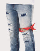 Akoo Monarch Slim Fit Stack Jeans