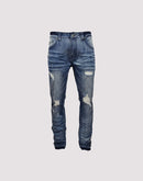 Grindhouse Blue Ripped Out Slim Fit Jeans