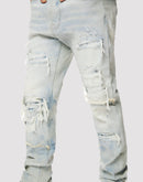 Grindhouse Fray Cut N Sew Straight Fit Denim Jeans