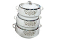 Tabakh Florina Mega Casserole Set–3-Piece Insulated Hotpots with Elegant Floral Design | Premium Thermal Food Containers (1500, 2000, 3000 ml)