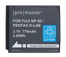 Promaster 89370 Li-ion Battery for Fuji NP-50, Pentax D-Li68 / D-Li122, Kodak Klic-7004