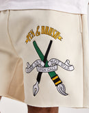 First Row Pen & Brush Fleece Shorts