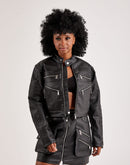 First Row Tonal Leather Racing Jacket