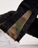 First Row Slim-Straight Cargo Denim Jeans