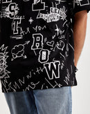 First Row Allover Hand Doodling Puff Print Tee