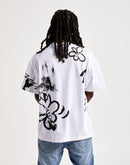 First Row Flower & Check Fabric Patchwork Tee