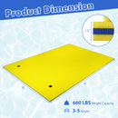 9' X 6' 3 Layer Floating Water Pad Foam Mat -Yellow