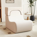 Floor Chair Lazy Sofa With Detachable Headrest-Beige