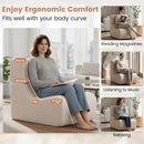 Floor Chair Lazy Sofa With Detachable Headrest-Beige