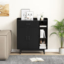 Floor Storage Cabinet Free Standing Cupboard Chest With 1 Drawer-Black