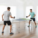Foldable Ping Pong Table Game Set Mini Table Tennis Table With Adjustable Height-Blue & Green