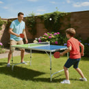 Foldable Ping Pong Table Game Set Mini Table Tennis Table With Adjustable Height-Blue & Green