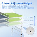 Foldable Ping Pong Table Game Set Mini Table Tennis Table With Adjustable Height-Blue & Green