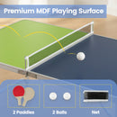Foldable Ping Pong Table Game Set Mini Table Tennis Table With Adjustable Height-Blue & Green