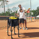 Lightweight Foldable Tennis Ball Teaching Cart With Wheels and Removable Bag-Blue