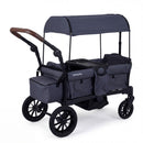 Foldable Wagon Stroller for 2 Kids Double Seater Toddler Stroller With Removable Canopy-Gray