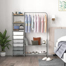 Free Standing Closet Organizer With Removable Drawers and Shelves-Gray