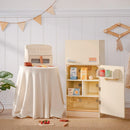 Wooden Kids Play Kitchen Fridge - Cream