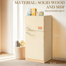 Wooden Kids Play Kitchen Fridge - Cream