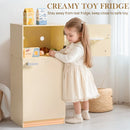 Wooden Kids Play Kitchen Fridge - Cream