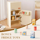 Wooden Kids Play Kitchen Fridge - Cream
