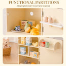 Wooden Kids Play Kitchen Fridge - Cream