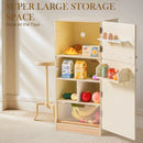 Wooden Kids Play Kitchen Fridge - Cream
