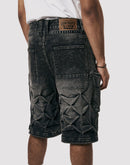 Grindhouse Diamond Pinch Cargo Denim Shorts