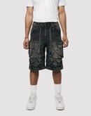 Grindhouse Diamond Pinch Cargo Denim Shorts