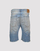Grindhouse Ripped with Metallic Flecks Denim Shorts